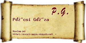 Pócsi Géza névjegykártya